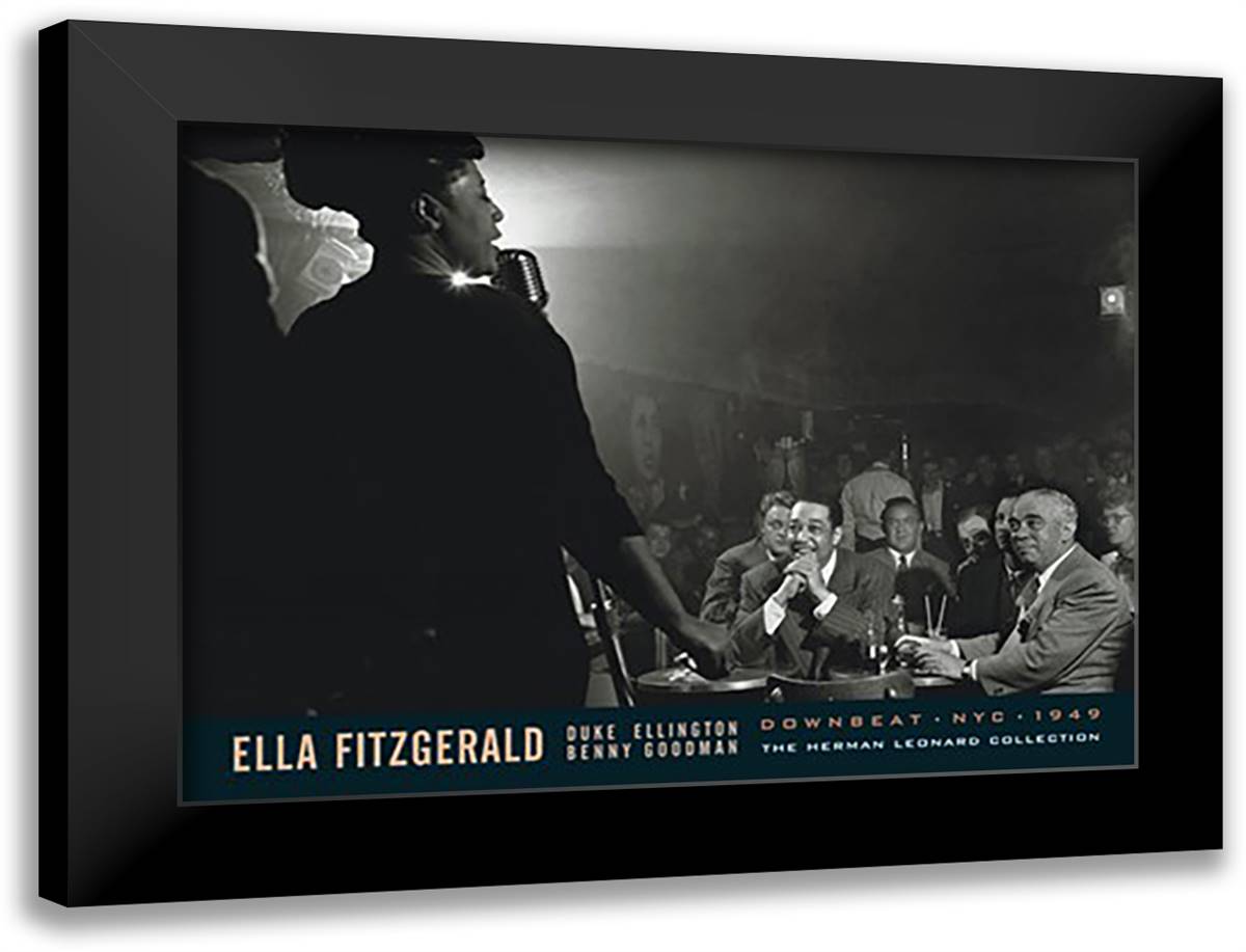 Ella Fitzgerald 40x28 Black Modern Wood Framed Art Print Poster by Leonard, Herman