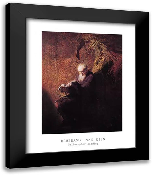 Philosopher Reading 15x18 Black Modern Wood Framed Art Print Poster by Rembrandt