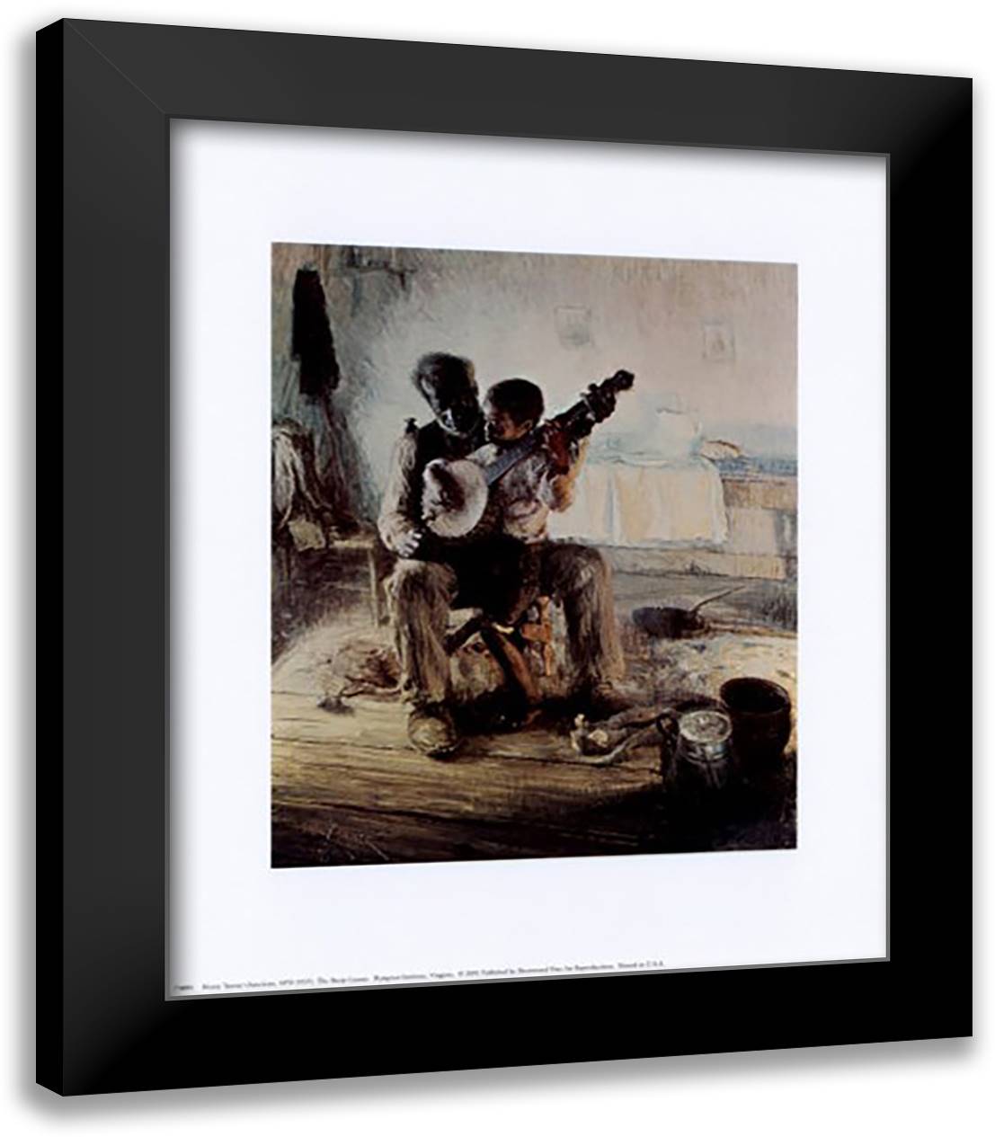 The Banjo Lesson 15x18 Black Modern Wood Framed Art Print Poster by Tanner, Henry Ossawa