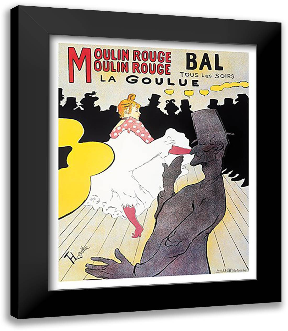 l - Moulin Rouge 15x18 Black Modern Wood Framed Art Print Poster by Toulouse-Lautrec, Henri de