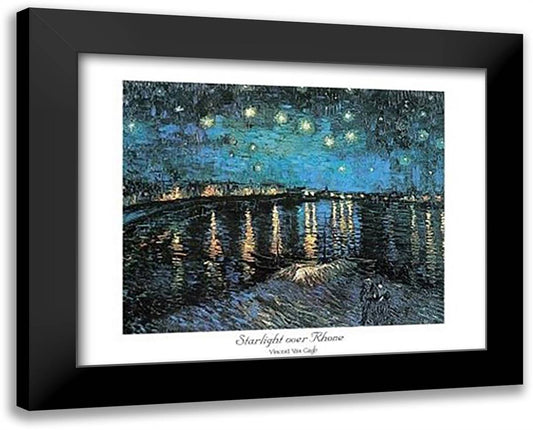 Starry Night over the Rhone, c.1888 18x15 Black Modern Wood Framed Art Print Poster by Van Gogh, Vincent