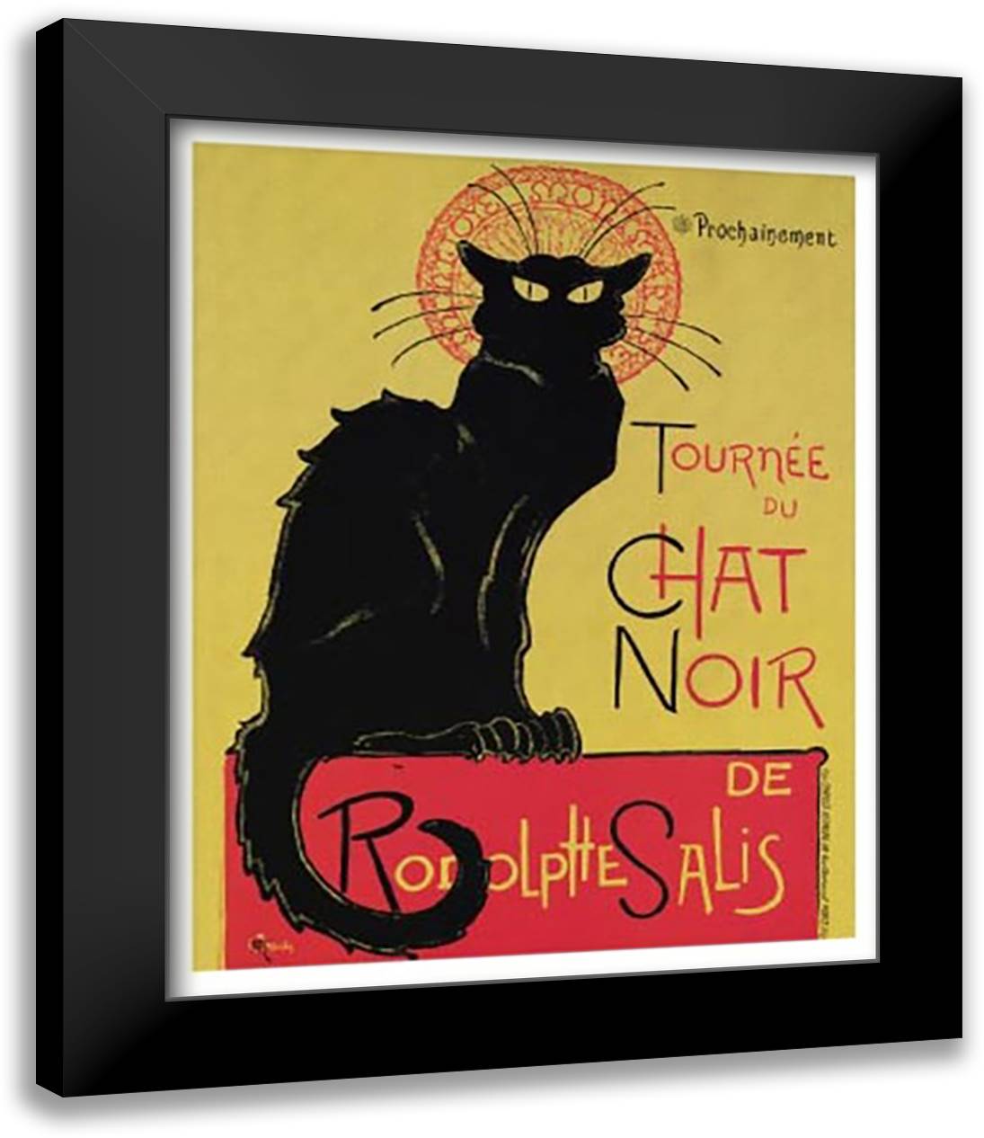 Chat Noir 15x18 Black Modern Wood Framed Art Print Poster by Steinlen, Theophile-Alexandre