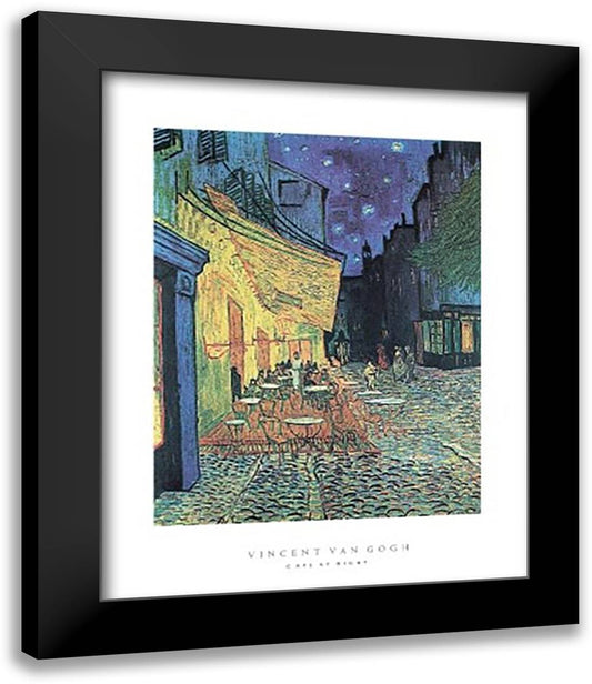 The Cafe Terrace on the Place du Forum, Arles, at Night, c.1888 15x18 Black Modern Wood Framed Art Print Poster by Van Gogh, Vincent