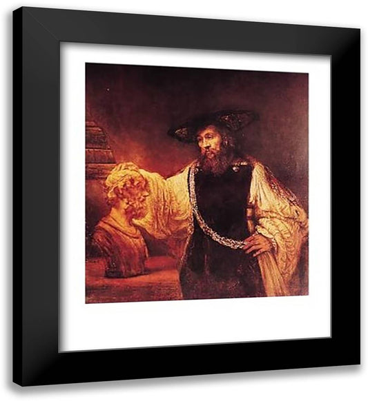 Aristotle with Bust Of Homer 26x32 Black Modern Wood Framed Art Print Poster by Rembrandt