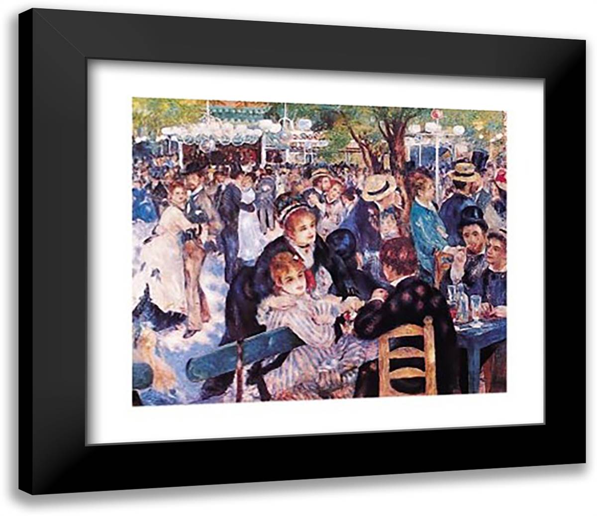 Moulin De La Gallette 32x26 Black Modern Wood Framed Art Print Poster by Renoir, Pierre-Auguste