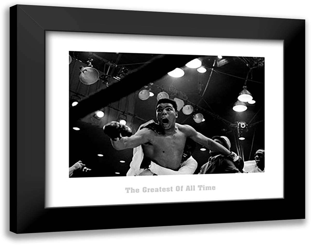 Muhammad Ali - The Greatest of 36x28 Black Modern Wood Framed Art Print Poster