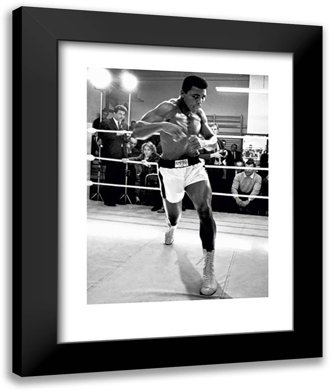 Muhammad Ali - Training 28x36 Black Modern Wood Framed Art Print Poster