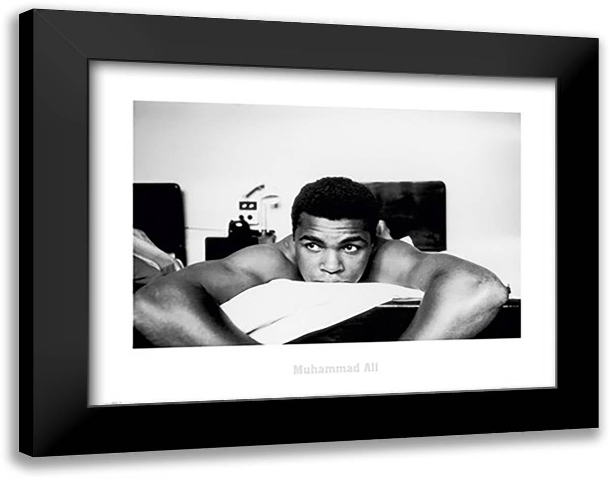 Muhammad Ali - Massage 36x28 Black Modern Wood Framed Art Print Poster