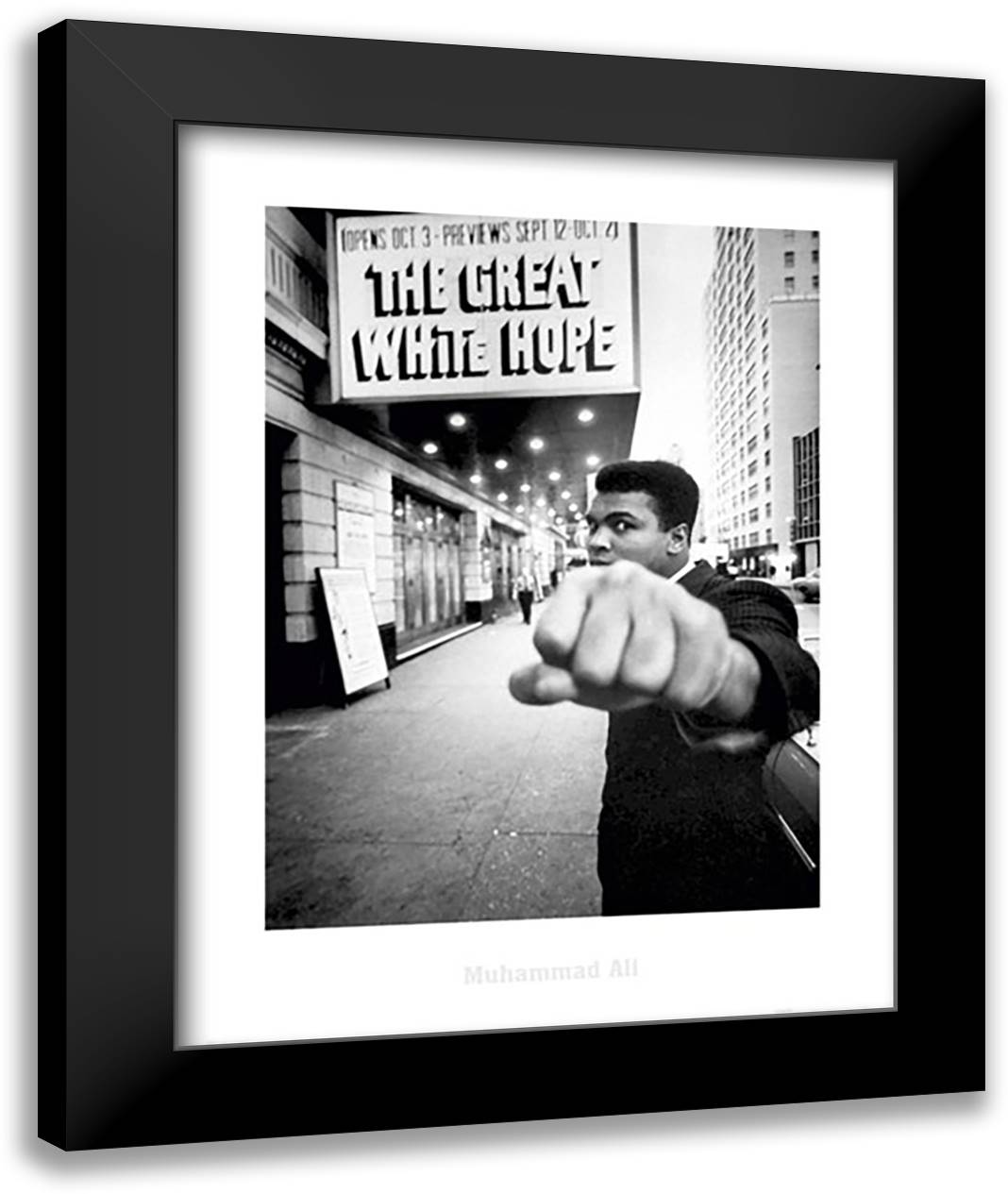 Muhammad Ali - The Great White 28x36 Black Modern Wood Framed Art Print Poster