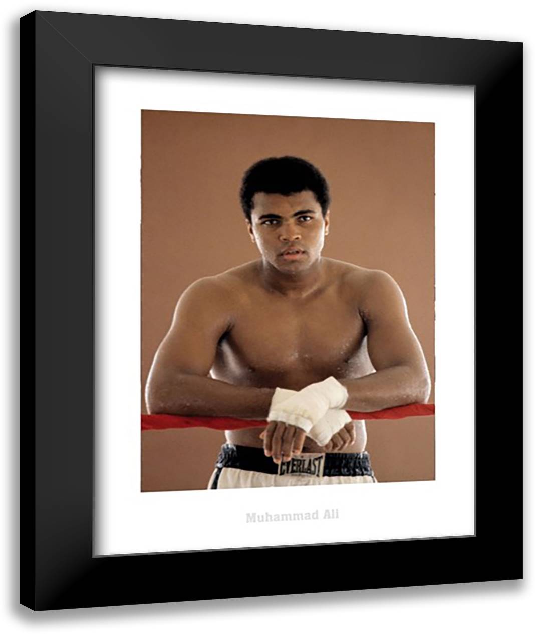 Muhammad Ali - Ropes 28x36 Black Modern Wood Framed Art Print Poster