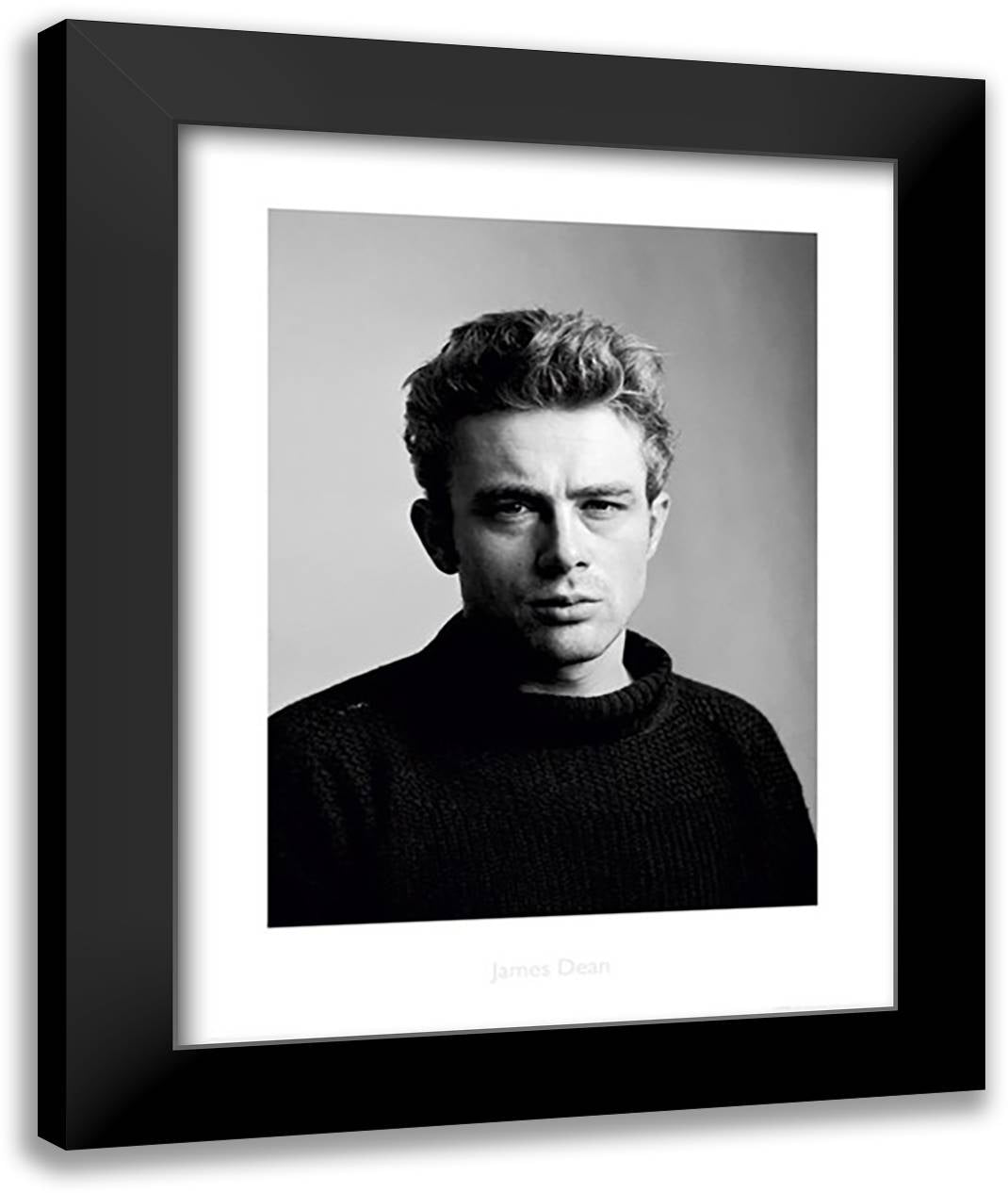 James Dean - Portrait 28x36 Black Modern Wood Framed Art Print Poster