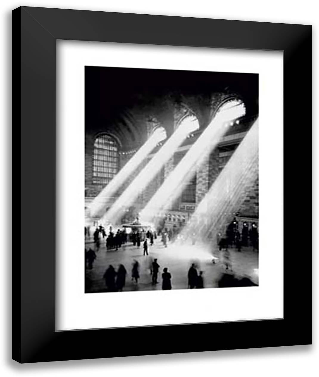 New York Grand Central 28x36 Black Modern Wood Framed Art Print Poster