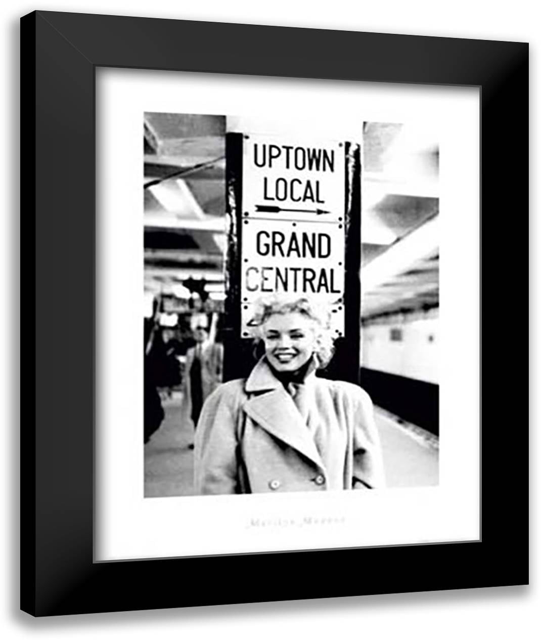 Marilyn Monroe Grand Central 28x36 Black Modern Wood Framed Art Print Poster