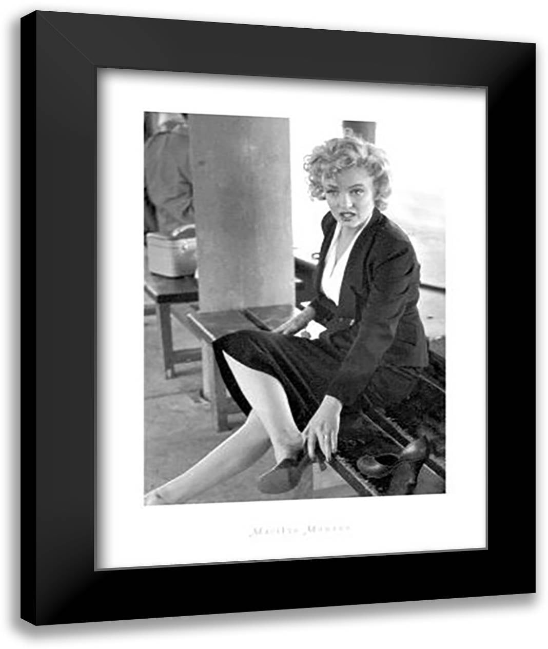 Marilyn Monroe Shoe 28x36 Black Modern Wood Framed Art Print Poster