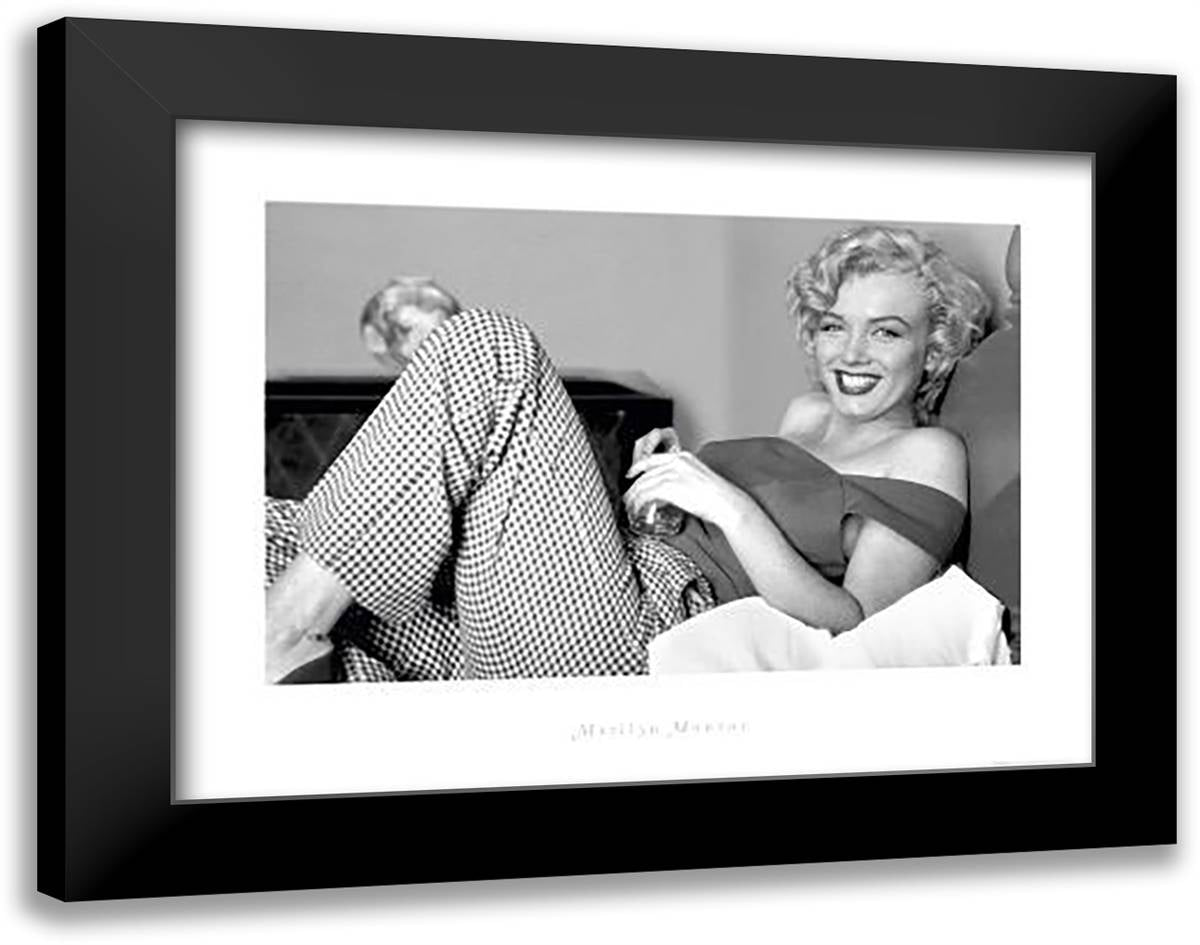 Marilyn Monroe Bed 36x28 Black Modern Wood Framed Art Print Poster