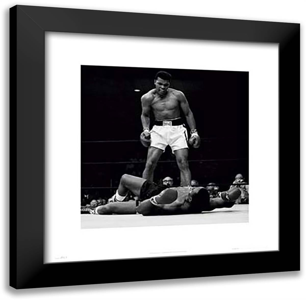 Muhammad Ali - 1965 1st Round Knockout Against Sonny Liston 20x20 Black Modern Wood Framed Art Print Poster