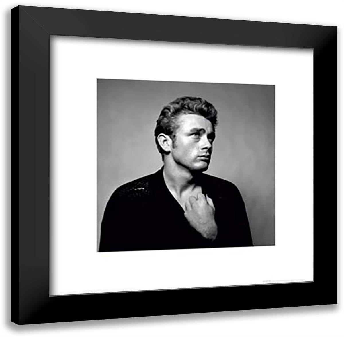 James Dean Portrait 20x20 Black Modern Wood Framed Art Print Poster