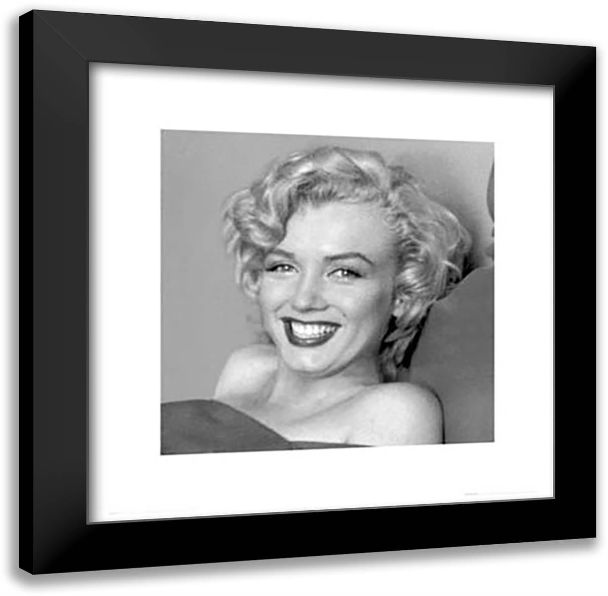 Marilyn Monroe Smile 20x20 Black Modern Wood Framed Art Print Poster