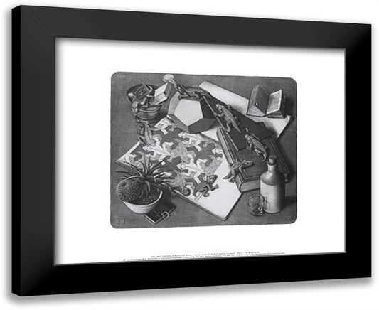 Reptiles 18x15 Black Modern Wood Framed Art Print Poster by Escher, M.C.