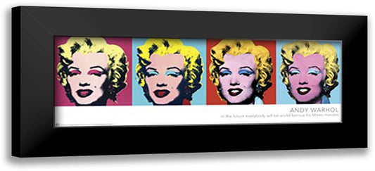 Marilyn Monroe - Pop Art 40x16 Black Modern Wood Framed Art Print Poster by Warhol, Andy