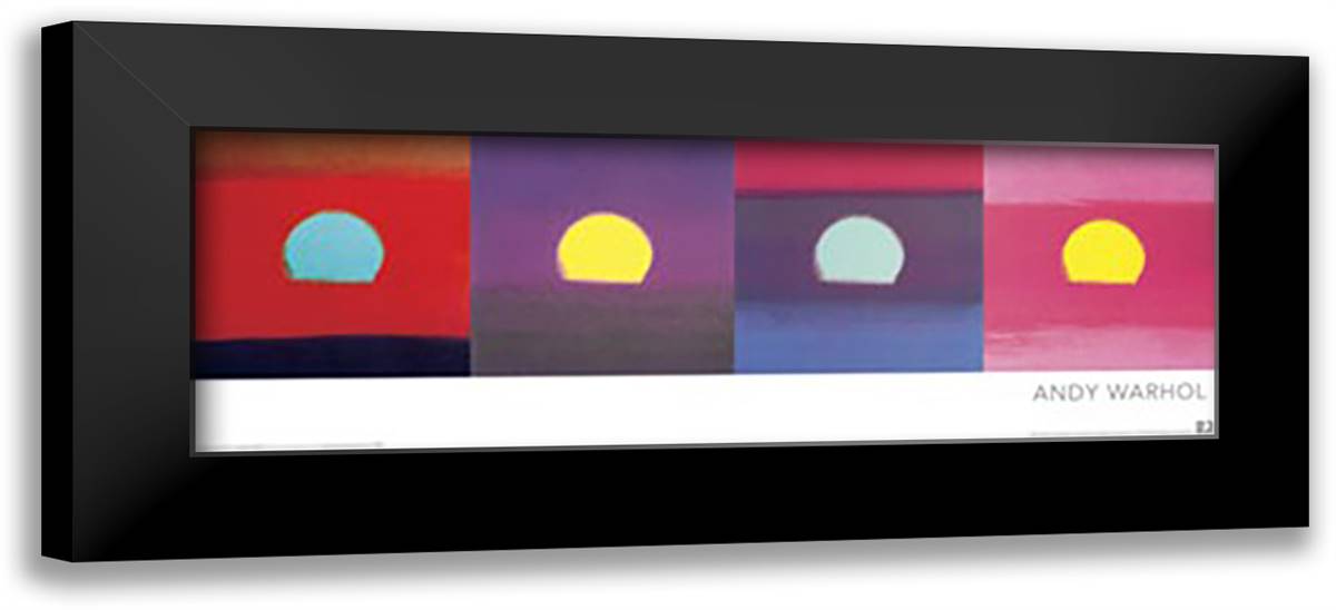 Sunsets - Pop Art 40x16 Black Modern Wood Framed Art Print Poster