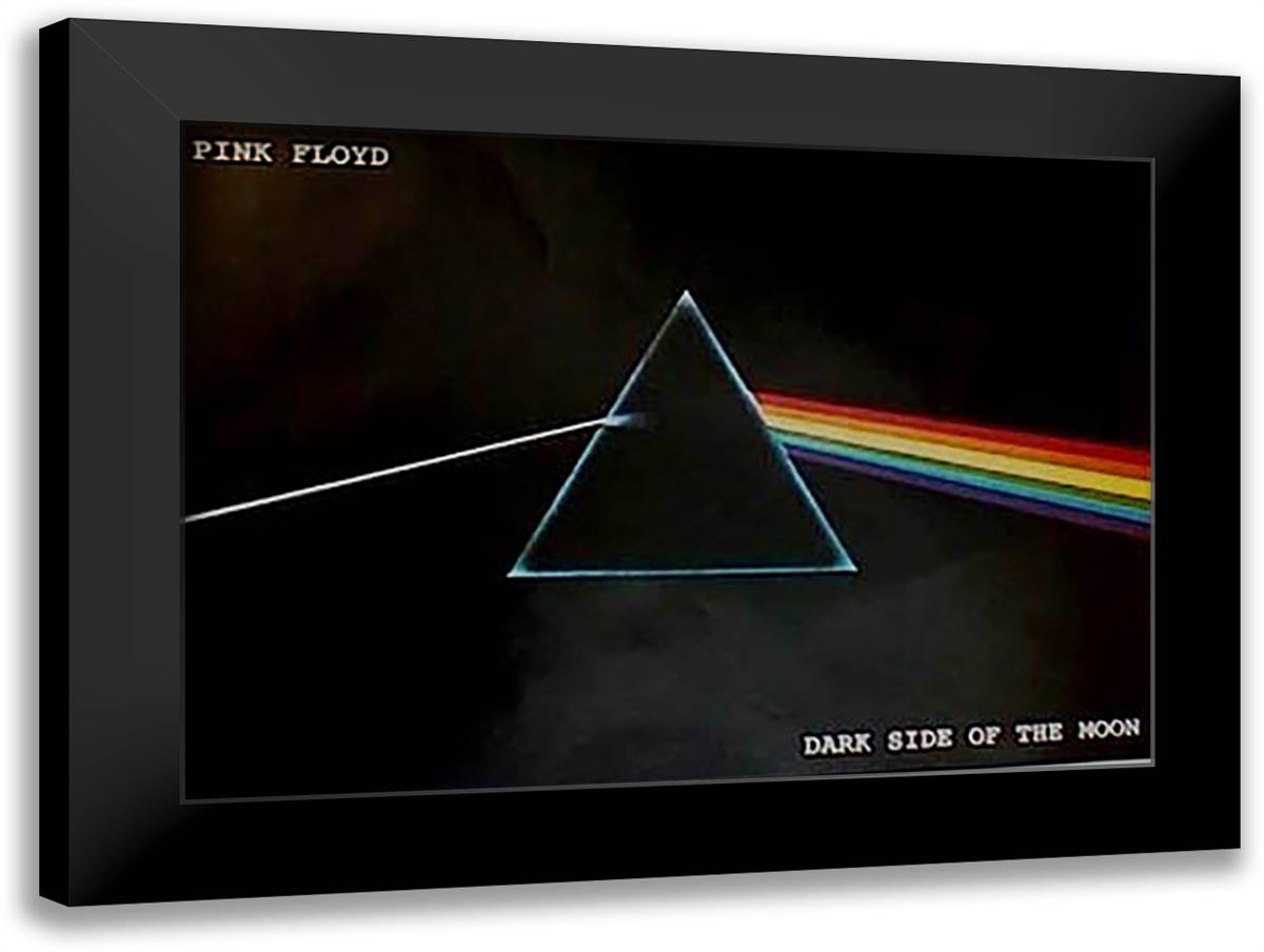 Pink Floyd - Dark Side of the Moon 40x28 Black Modern Wood Framed Art Print Poster