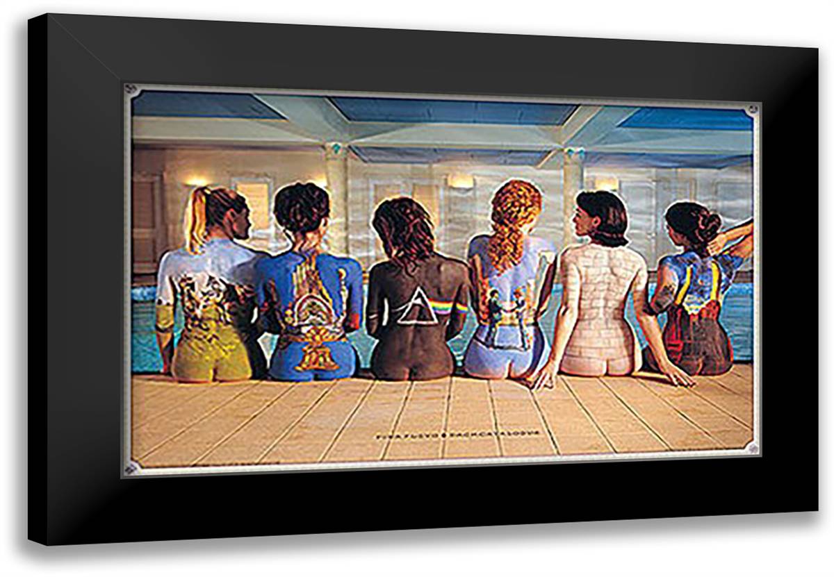 Pink Floyd - Back Catalogs 40x28 Black Modern Wood Framed Art Print Poster