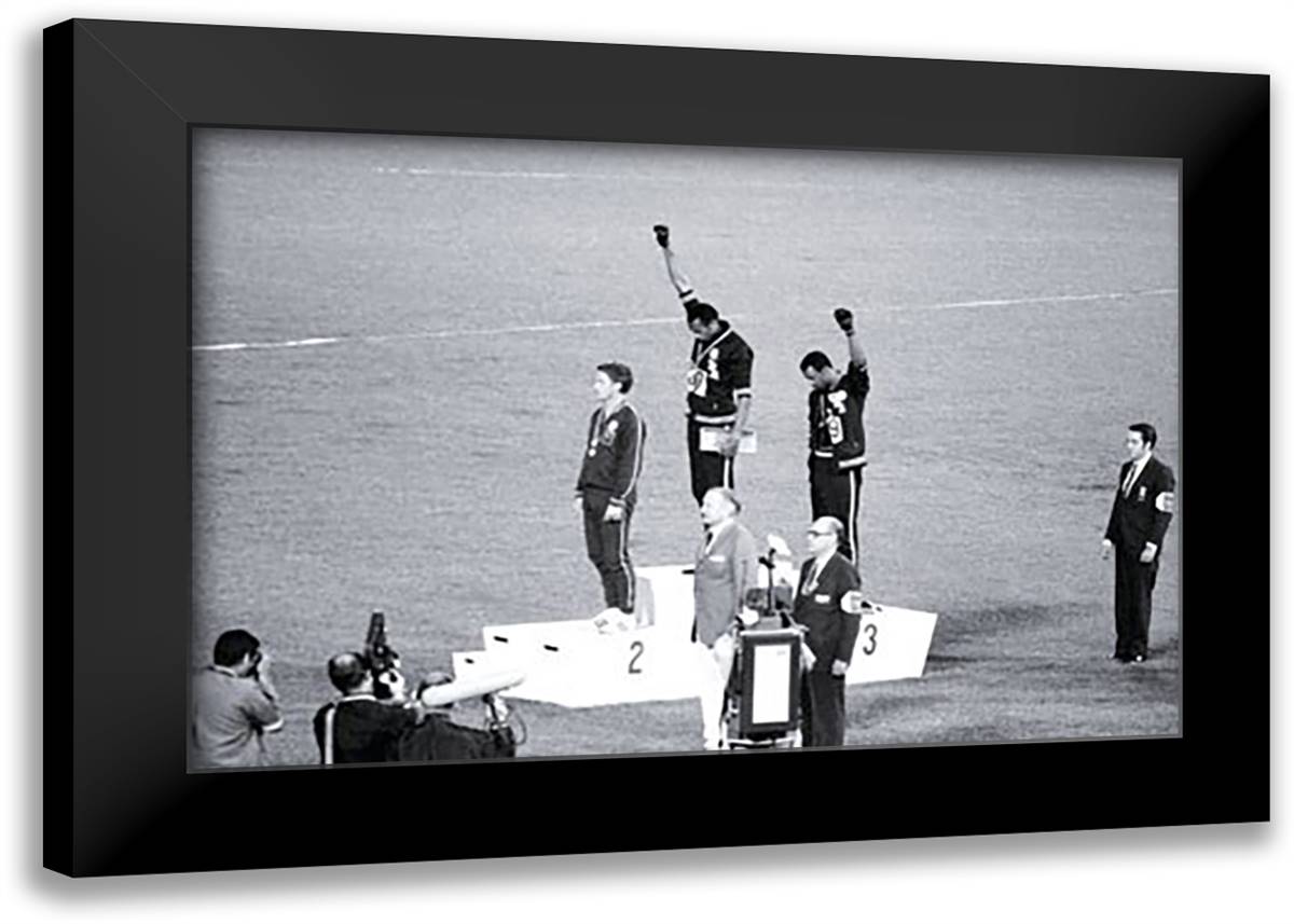 Olympic Metals 40x28 Black Modern Wood Framed Art Print Poster