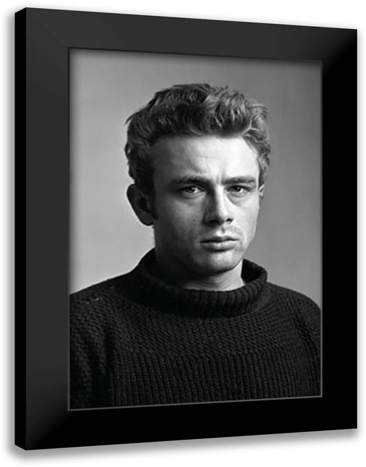 James Dean - Sweater 28x40 Black Modern Wood Framed Art Print Poster