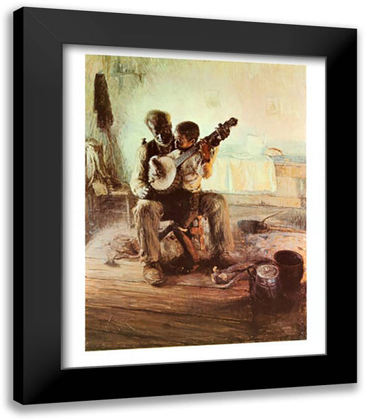 The Banjo Lesson 26x32 Black Modern Wood Framed Art Print Poster by Tanner, Henry Ossawa