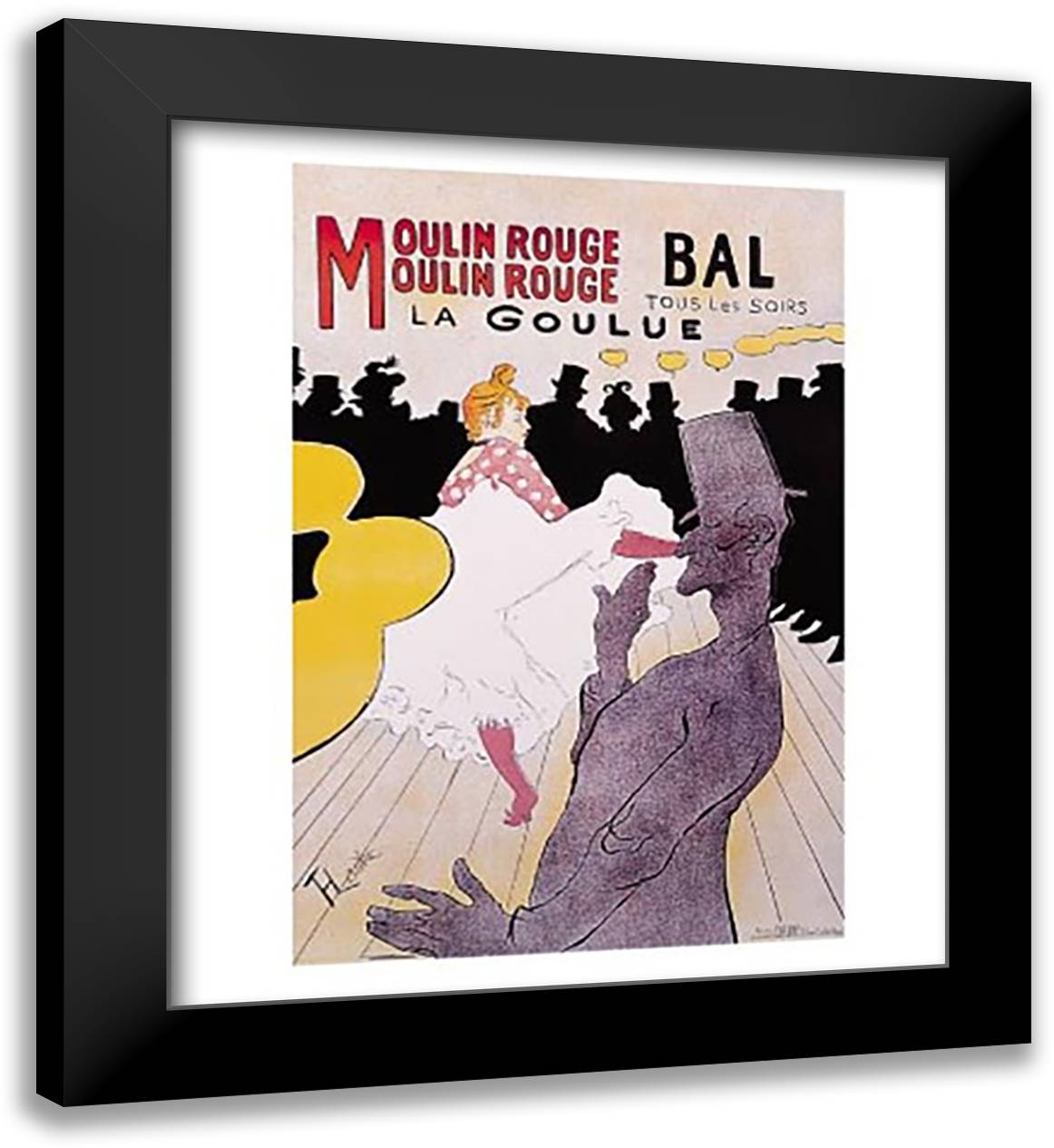 l - Le Moulin Rouge 26x32 Black Modern Wood Framed Art Print Poster by Toulouse-Lautrec, Henri de