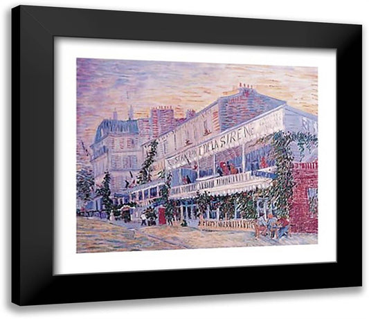 Restaurant At Sirene 32x26 Black Modern Wood Framed Art Print Poster by Van Gogh, Vincent