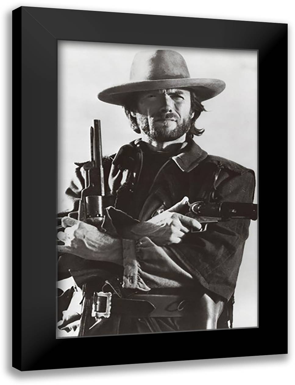 Clint Eastwood 28x40 Black Modern Wood Framed Art Print Poster