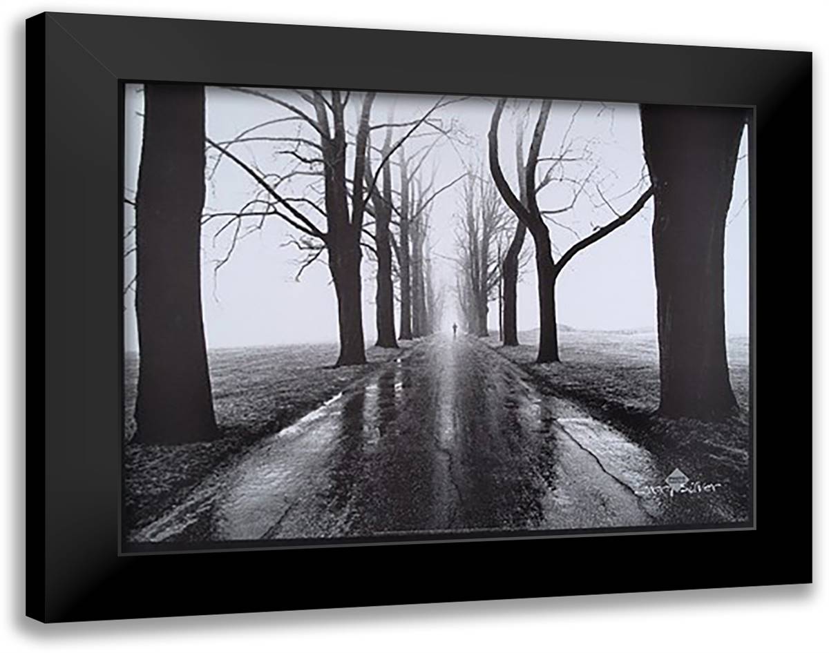 Jogger 40x28 Black Modern Wood Framed Art Print Poster by Silver, Larry