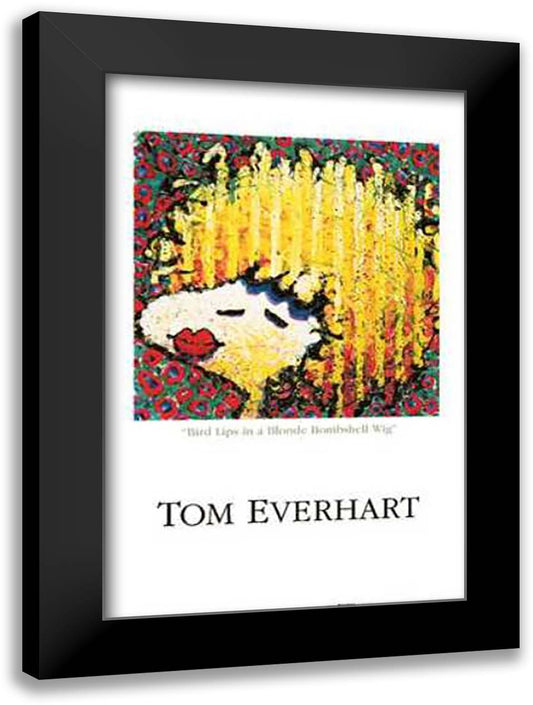 Bird Lips in a Blonde Bombshell Wig 28x40 Black Modern Wood Framed Art Print Poster by Everhart, Tom