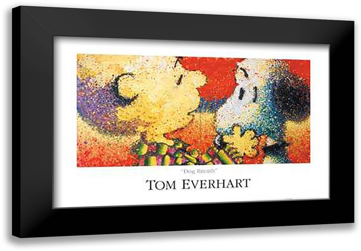 Dog Breath 40x28 Black Modern Wood Framed Art Print Poster by Everhart, Tom