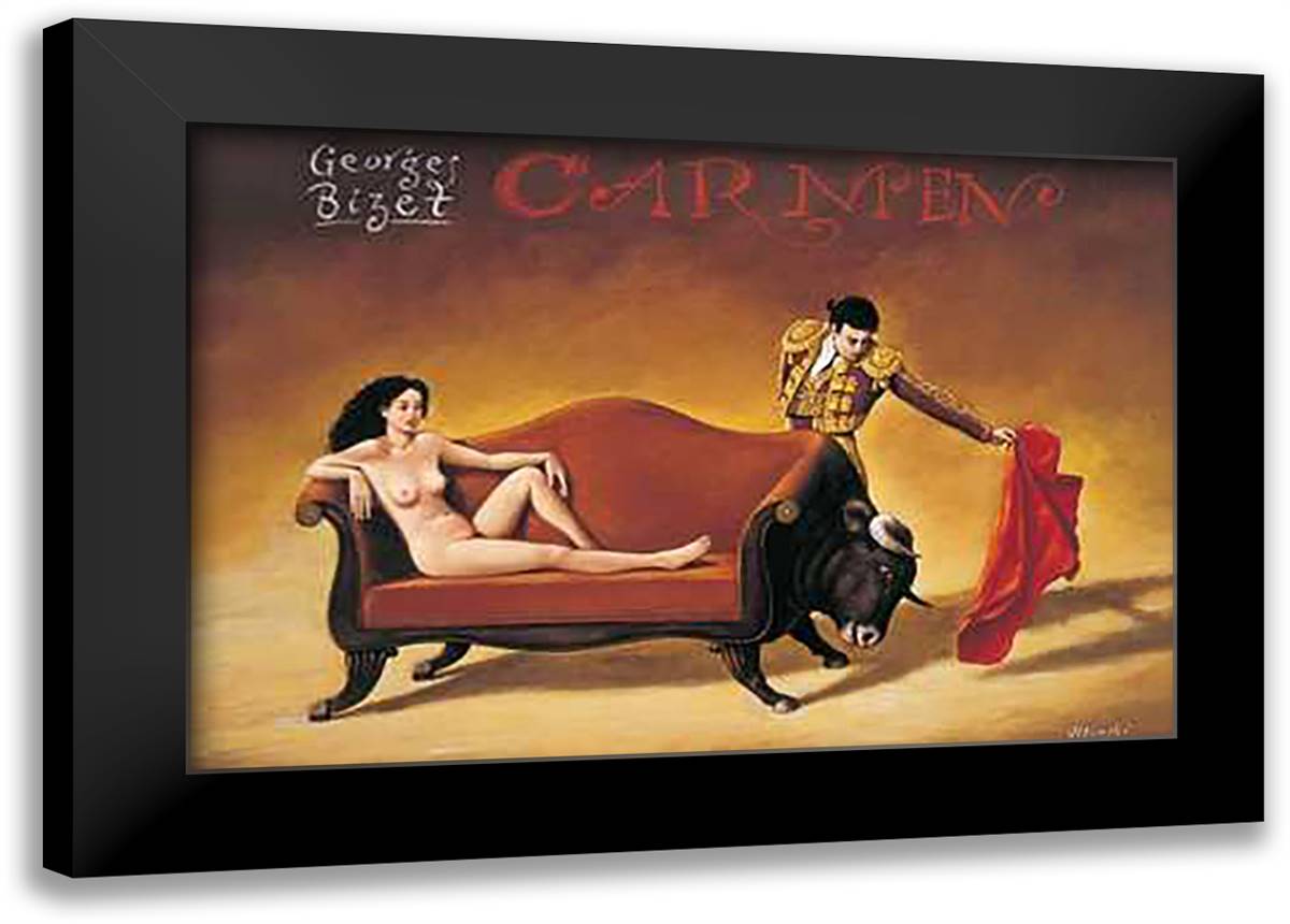 Carmen 40x28 Black Modern Wood Framed Art Print Poster by Olbinski, Rafal