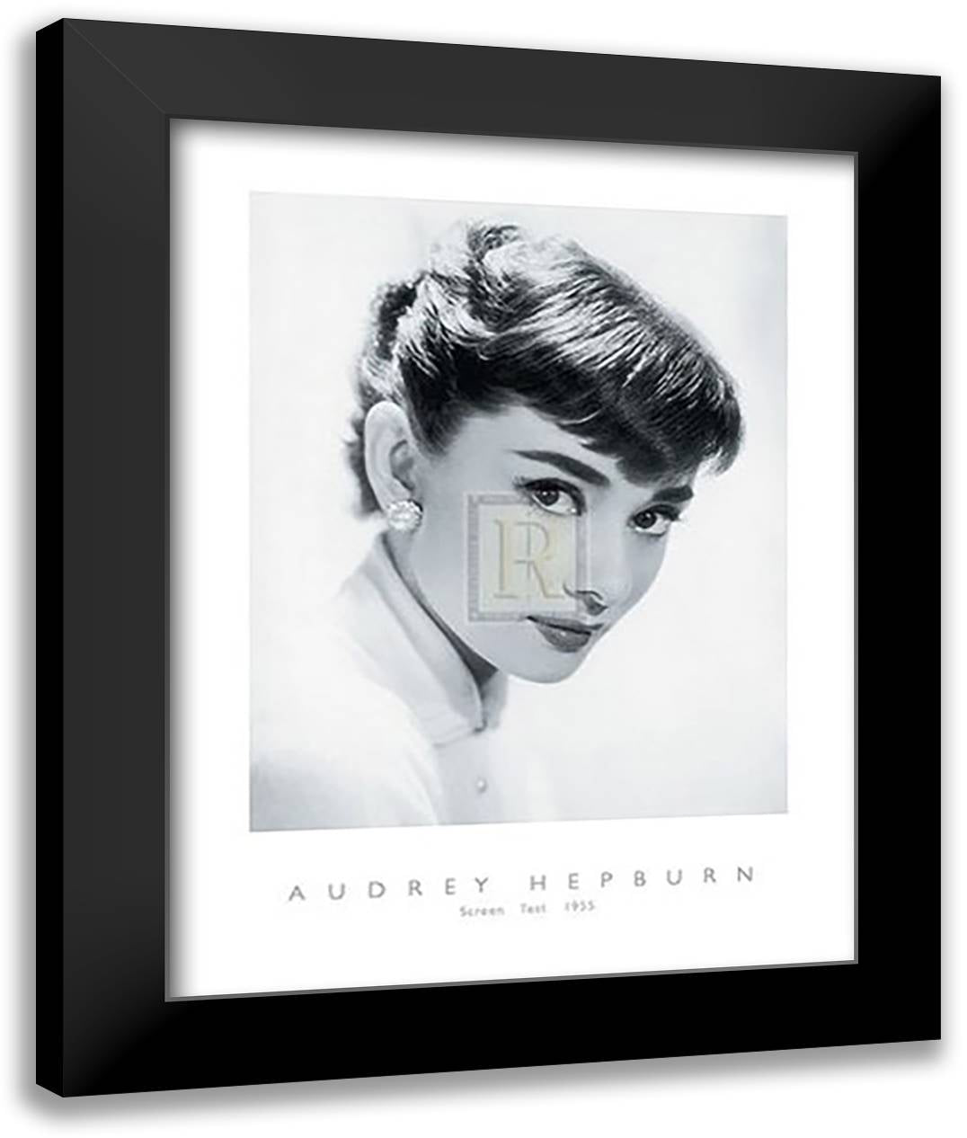 Audrey Hepburn - Screen Test, c.1955 16x20 Black Modern Wood Framed Art Print Poster by Hulton, Sir Edward