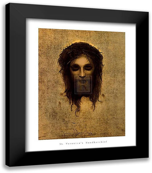 St Veronica's Handkerchief 20x24 Black Modern Wood Framed Art Print Poster