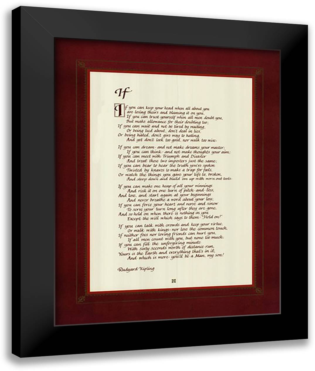 If 16x20 Black Modern Wood Framed Art Print Poster by Kipling, Rudyard