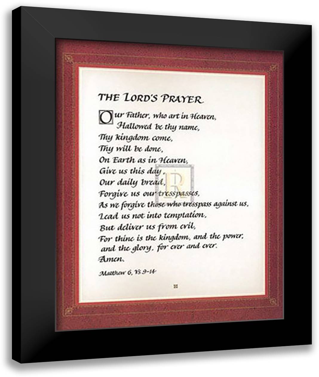 Lord's Prayer 16x20 Black Modern Wood Framed Art Print Poster