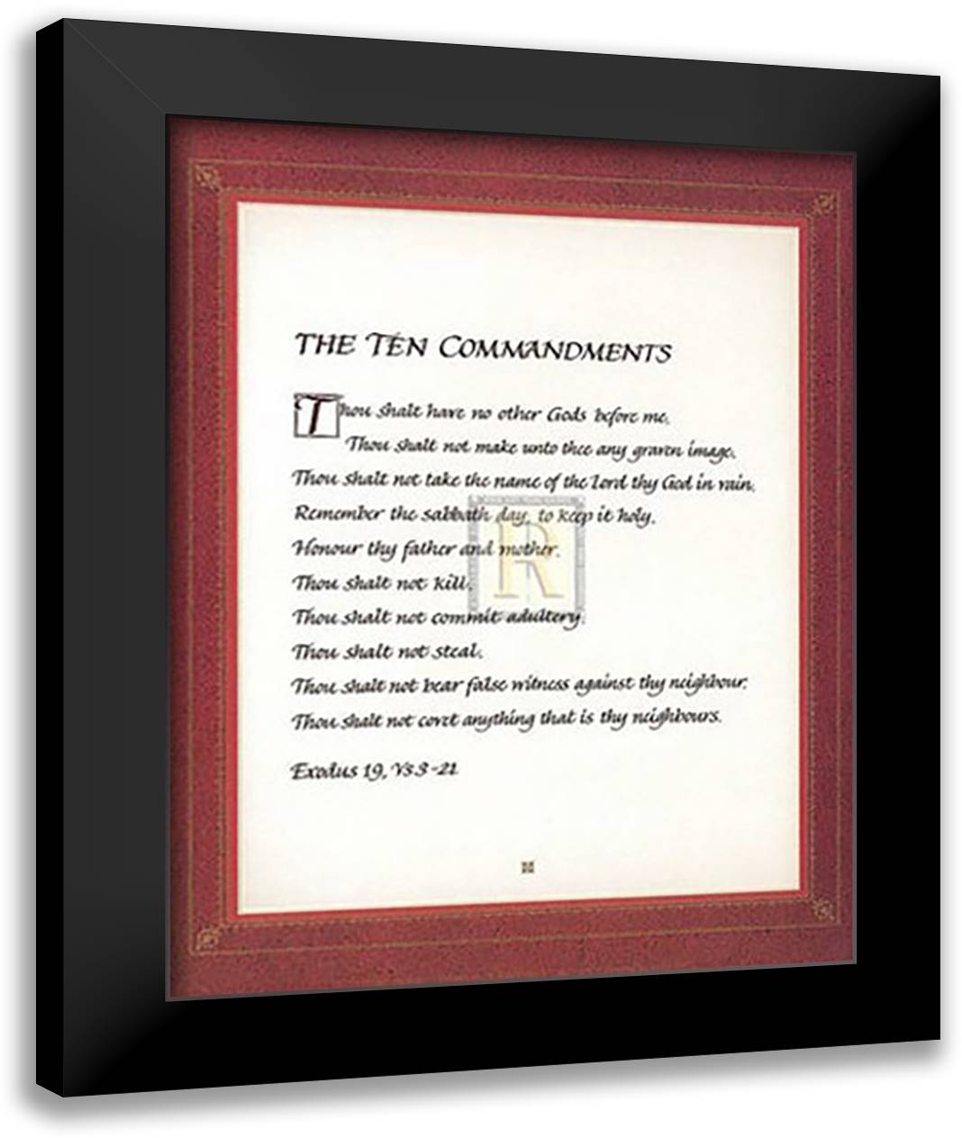 Ten Commandments 16x20 Black Modern Wood Framed Art Print Poster