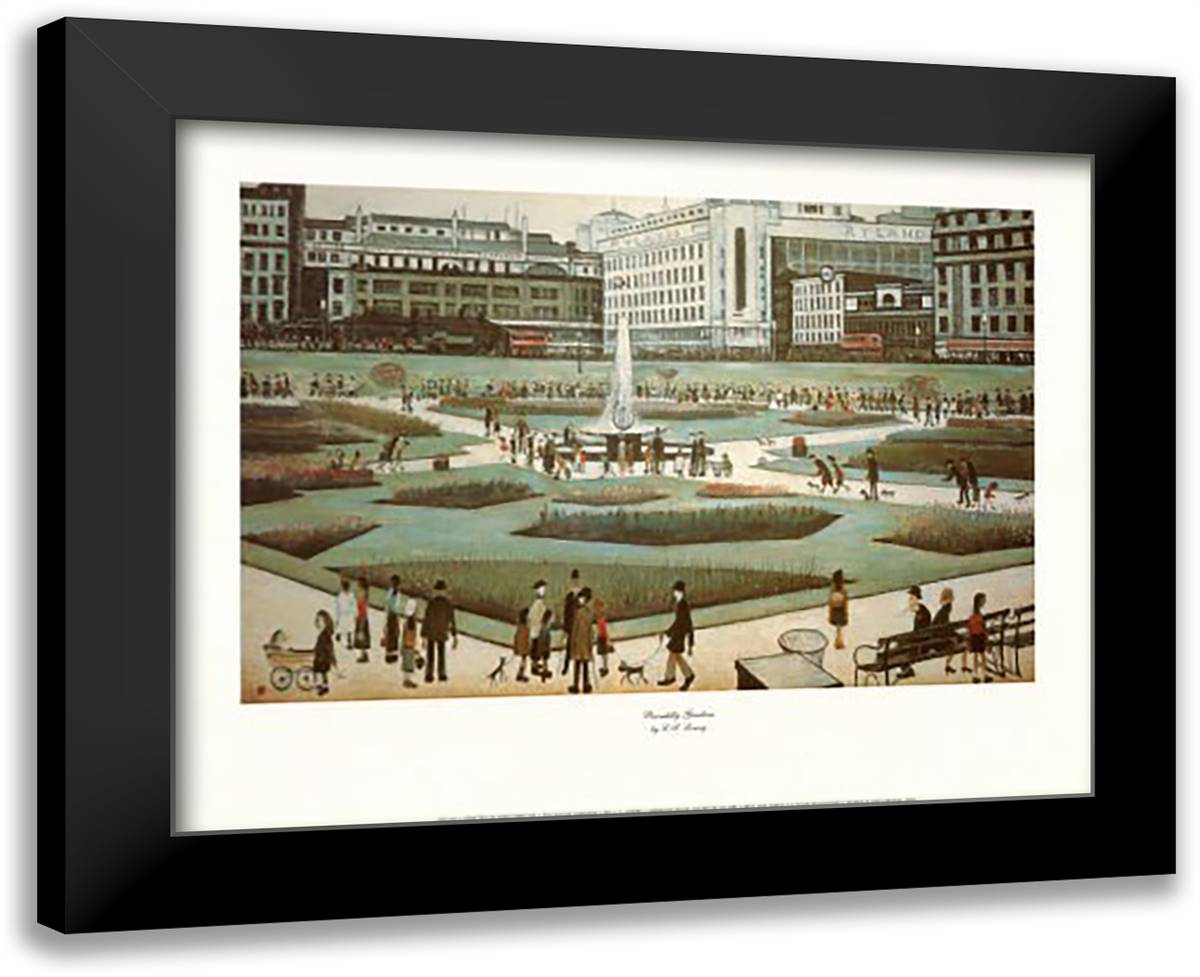 Piccadilly Gardens 18x15 Black Modern Wood Framed Art Print Poster by Lowry, Lawrence Stephen