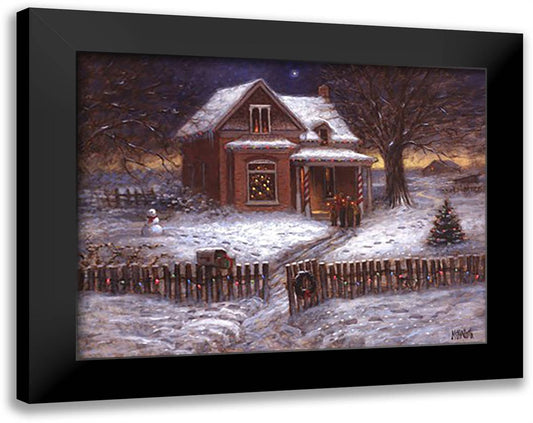 Christmas Carolers 20x16 Black Modern Wood Framed Art Print Poster by McNaughton, Jon