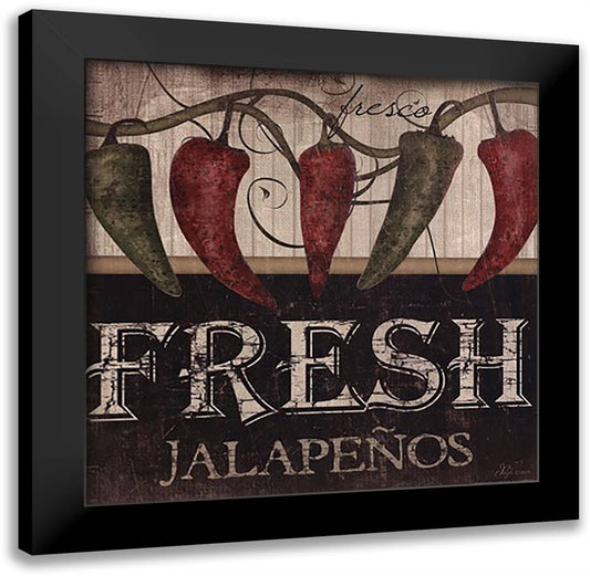 Fresh Jalapenos 16x16 Black Modern Wood Framed Art Print Poster by Pugh, Jennifer
