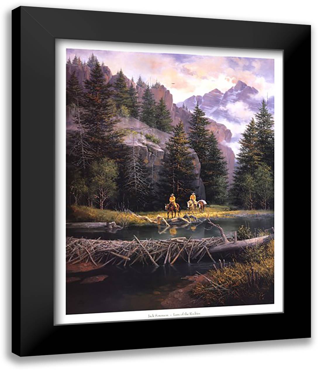 Lure of Rockies 24x30 Black Modern Wood Framed Art Print Poster by Sorenson, Jack