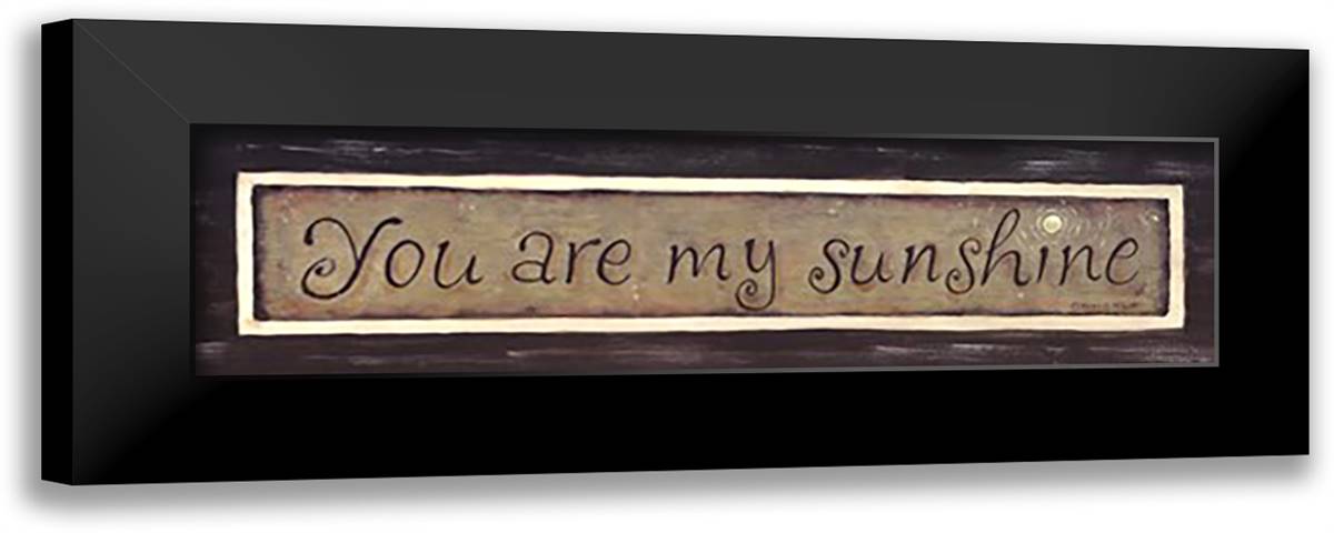 You Are My Sunshine 24x9 Black Modern Wood Framed Art Print Poster by Tribett, Karen