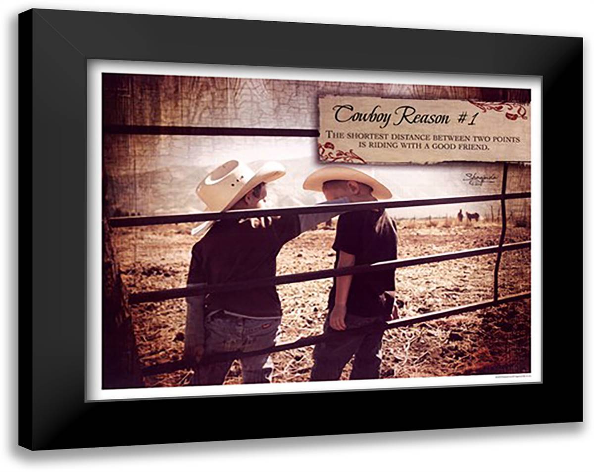 Cowboy Reason 1 21x17 Black Modern Wood Framed Art Print Poster by Eva, Shawnda