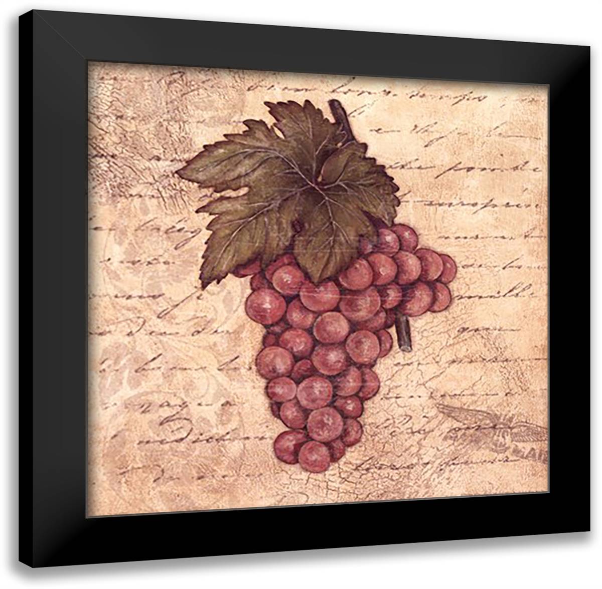 Grapes II 12x12 Black Modern Wood Framed Art Print Poster by Marrott, Stephanie