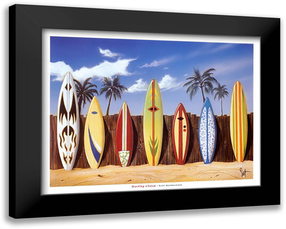 Starting Lineup 30x24 Black Modern Wood Framed Art Print Poster by Westmoreland, Scott